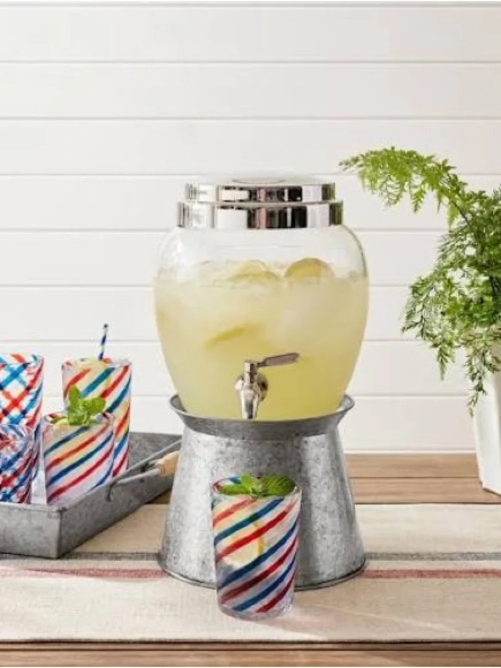 Pottery Barn Galvanized Drink Dispenser Stand BN